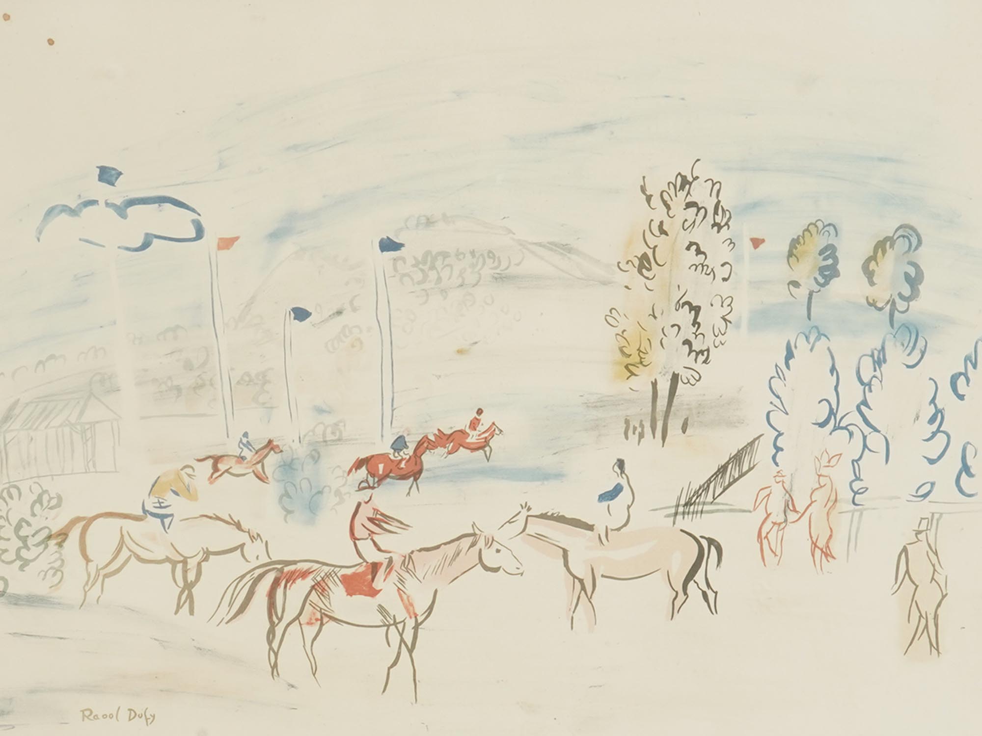 PAIR OF FRENCH LITHOGRAPH HORSES BY RAOUL DUFY PIC-3